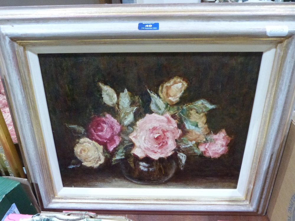 Two still life oils, one signed Robson - Image 2 of 2