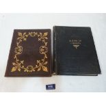 Two Victorian leather bound albums, one containing a collection of crests, the other hand written