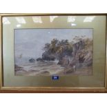 J. APPLEBY. BRITISH 19TH CENTURY A beach scene with boat and figures. Signed and dated '81.