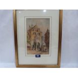 ENGLISH SCHOOL. 19TH CENTURY A continental town square. Monogrammed JB. Watercolour 10½' x 6½'