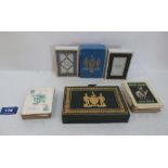 A collection of playing cards, the lot to include a leather cased Worshipful Company of Makers