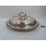 A plated oval tureen and cover by Walker and Hall. 12' wide