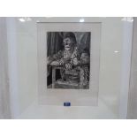 FRENCH SCHOOL. 20TH CENTURY Study of a clown. Indistinctly signed and inscribed in pencil. Engraving