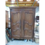 A 19th century French provincial joined oak armoire. 82' high