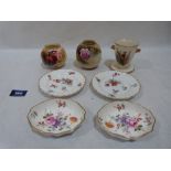 Two small Royal Worcester pots painted with flowers or fruit, one signed P.Blake; a Royal