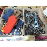 Two boxes of horse tack