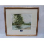 WILLIAM TATTON WINTER, R.B.A; BRITISH 1855-1928 The Avon at Amesbury. Signed etching 10¼' x 12¼'