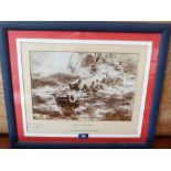 A framed print 'The Life-Boat' of the Royal National Life-Boat Institution. 10' x 15'
