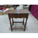 An 18th century joined oak side table. 27' wide