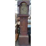A George III oak and mahogany longcase clock, the 11' brass breakarch dial signed Thomas Vernon,