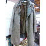 A leather tunic and a sheepskin coat