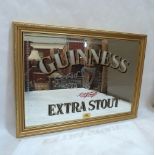 A Guinness Extra Stout advertising pub mirror. 15' x 22'
