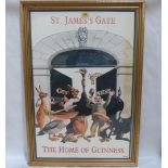 A framed Guinness advertising poster. 30' x 20'