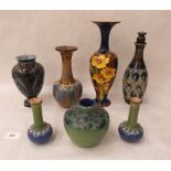 Seven items of Doulton pottery