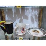 A Carlton Ware Guinness Toucan water jug; a 1983 Guinness tyg and a Biltons Guinness plate