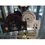 Two Guinness advertising mantle clocks