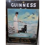 An enamel Guinness themed sign, formerly at the entrance to the Guinness Museum, Tregynon. 47' x