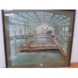 A framed print of the Sutro Baths, San Francisco c.1900. Pub. Marilyn Blaisdell 1977. 34' x 37'