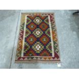 A Maimana Kilim rug. 1.24m x 0.83m