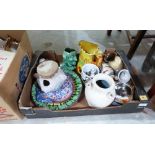 A box of ceramics and two boxes of sundries