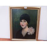 V.L. TROYA. 20TH CENTURY Portrait of a young lady. Signed and dated 1927. Oil on board. 22' x 18'