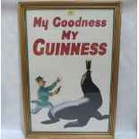 A framed Guinness advertising poster. 30' x 20'