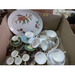 A quantity of Royal Albert Crown Devon, Coalport and Wedgewood teaware with a Royal Worcester