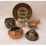 Seven items of Doulton pottery