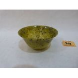 A Chinese spinach seaweed jade bowl. Republic period. 4' diam