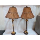 A pair of designer style table lamps. 30' high