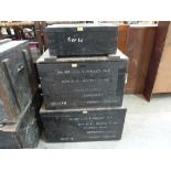 Three military pine chests