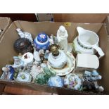 A box of miscellaneous ceramics
