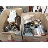 Three boxes of plate and other metalware