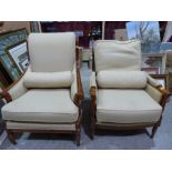 Two Wesley Barrell armchairs in Régence style