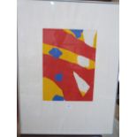 J.EXON. BRITISH 20TH CENTURY An abstract print. Signed and numbered 1/1. 31' x 23'