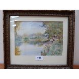 GARDNER. BRITISH 19TH CENTURY A lake scene. Signed and dated 1898. Watercolour. 6¾' x 9¼'