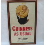 A 'Guinness As Usual' advertising print on textile. 29' x 17½'