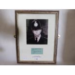 Popular Culture. Dixon of Dock Green. Framed photograph of Jack Warner and signed card
