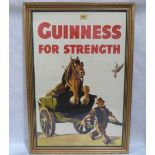 A framed Guinness advertising poster. 30' x 20'