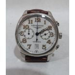 A Longines stainless steel self winding chronograph gentleman's wristwatch, the case numbered