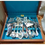 A mid 20th century canteen of plated kings pattern cutlery for 6 settings, the set to include