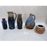 Five items of Royal Doulton glazed stoneware