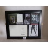 The Krays. Photographs and signed cards together with a framed HMP Pentonville shirt