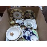 A box of Victorian and later ceramics