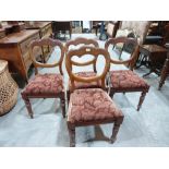 A set of four Victorian dining chairs