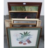 A collection of eight miscellaneous framed prints