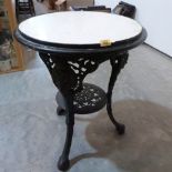 A cast iron based pub table