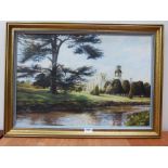 GILLIAN ROBINS. BRITISH 20TH CENTURY Trentham Gardens. Signed and dated '86. Oil on canvas 18' x