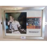 Popular Culture. A framed photograph and concert ticket, Sheffield 1997 and a signed card, Mark