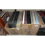 A collection of long playing records, classical and rock